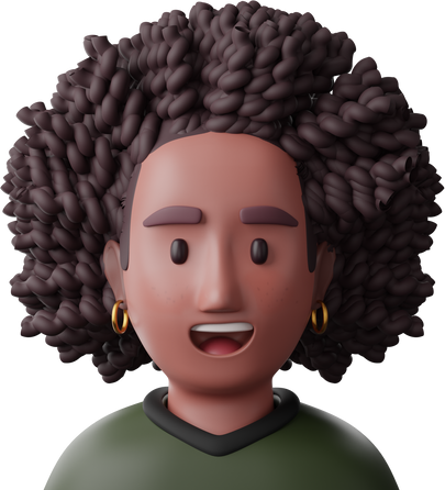 Black Afro Woman 3D Icon